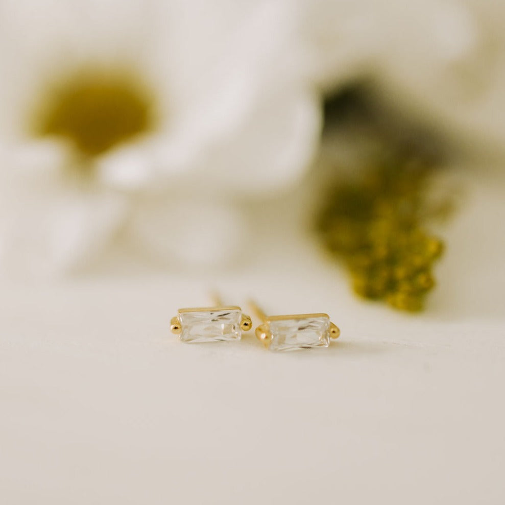 Sophie Baguette Diamond Studs