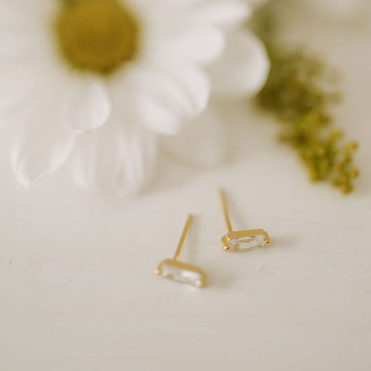 Sophie Baguette Diamond Studs