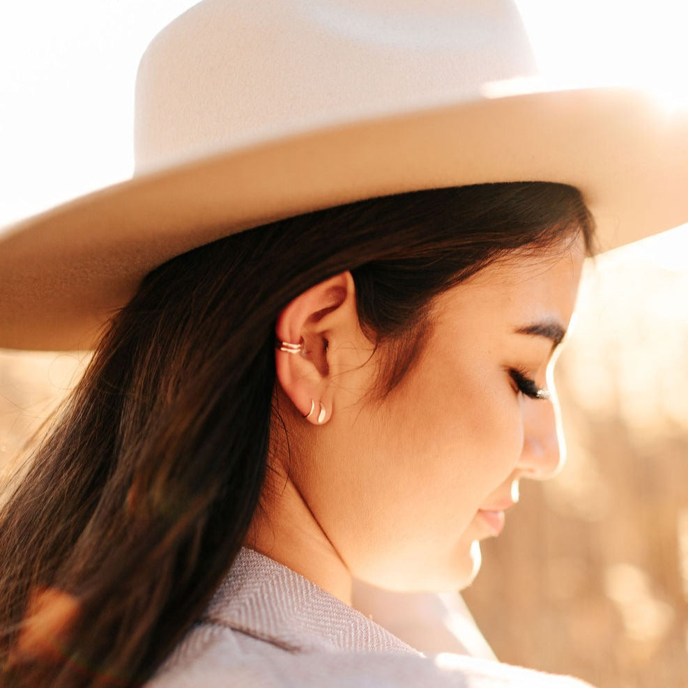 Queen Gold Filled Double Band Ear Cuff