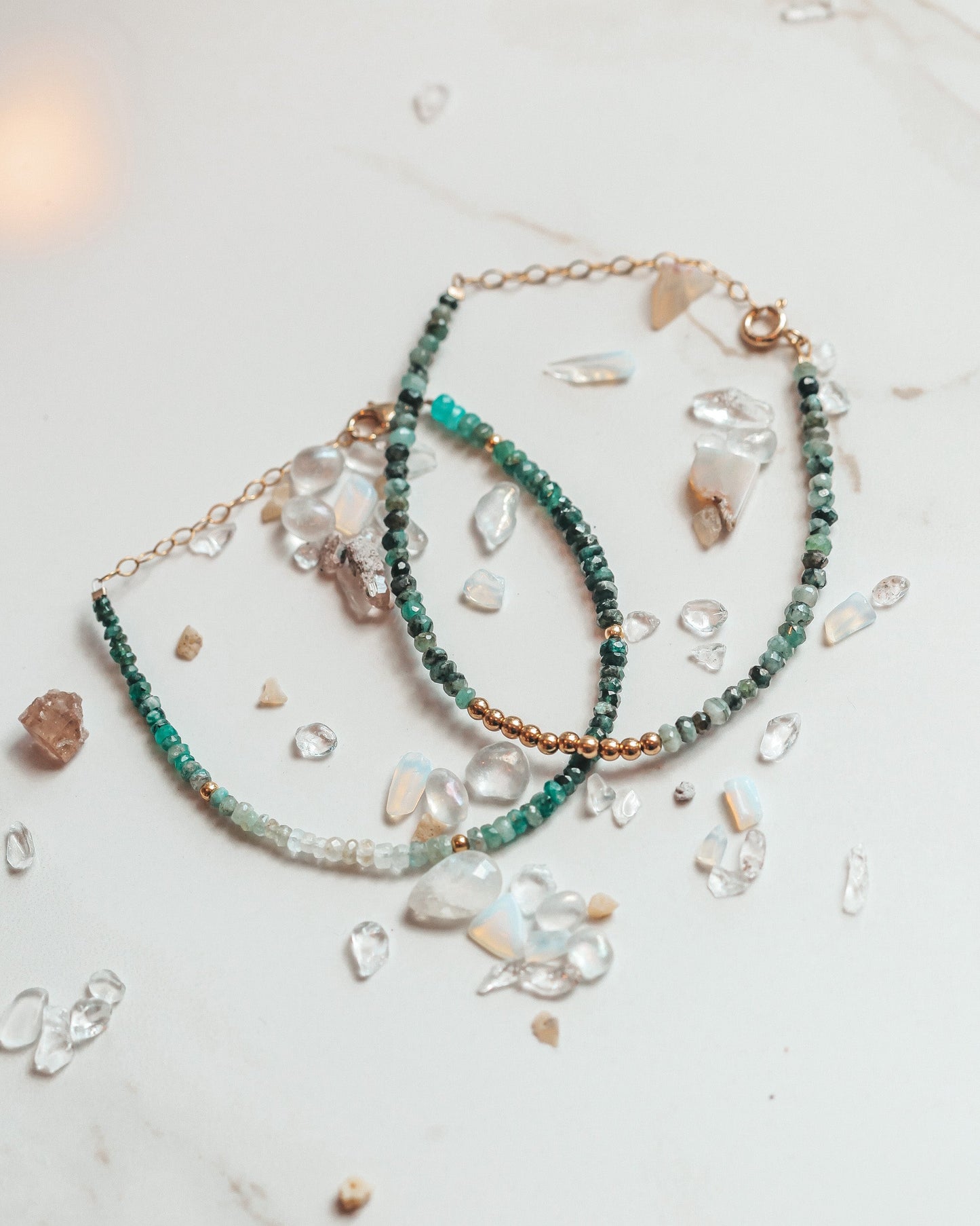 Ombre Emerald and Gold Bracelet