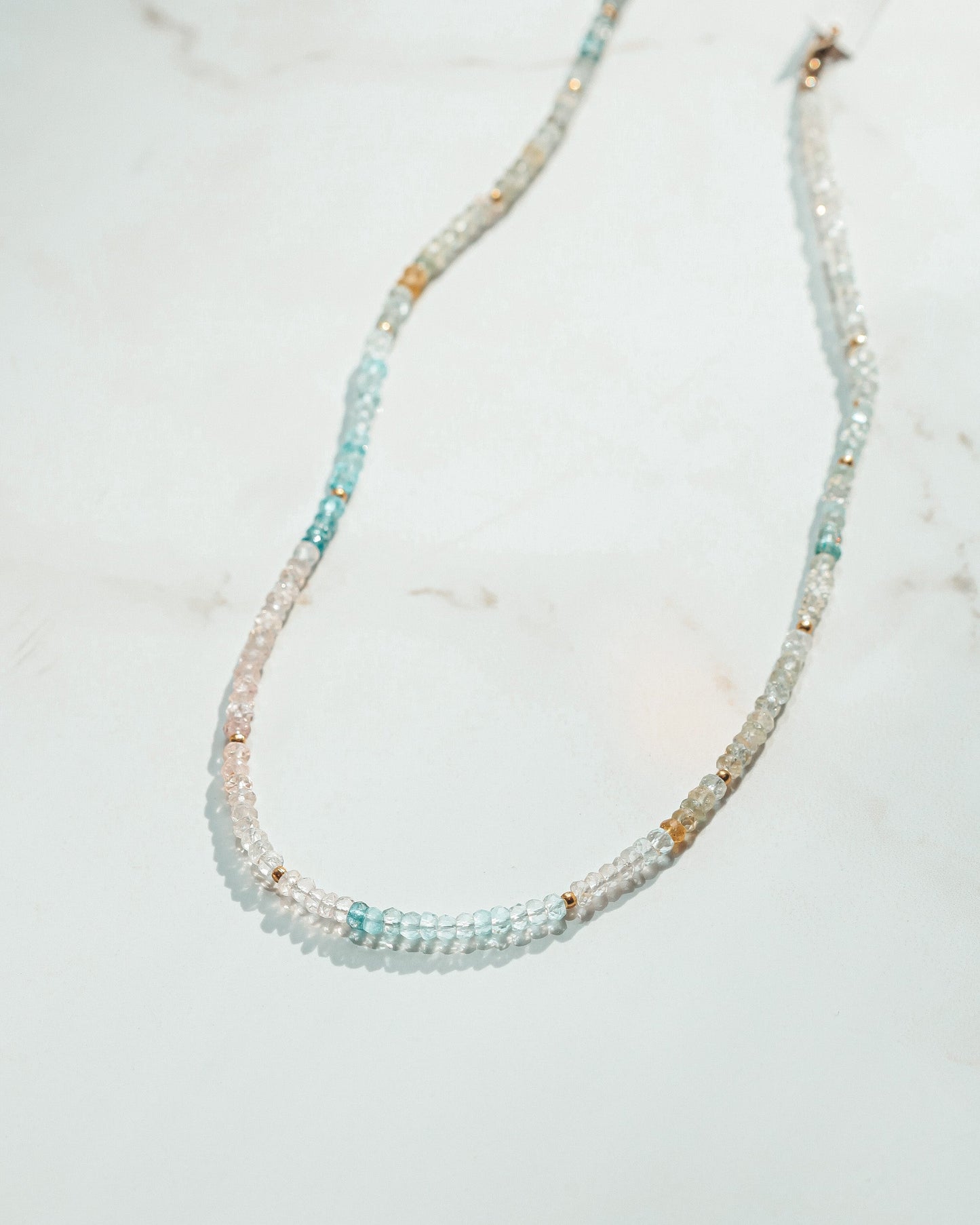 Ombre Aquamarine Moon Cycle Necklace