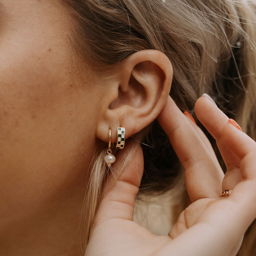 Green & White Checkered Hoops