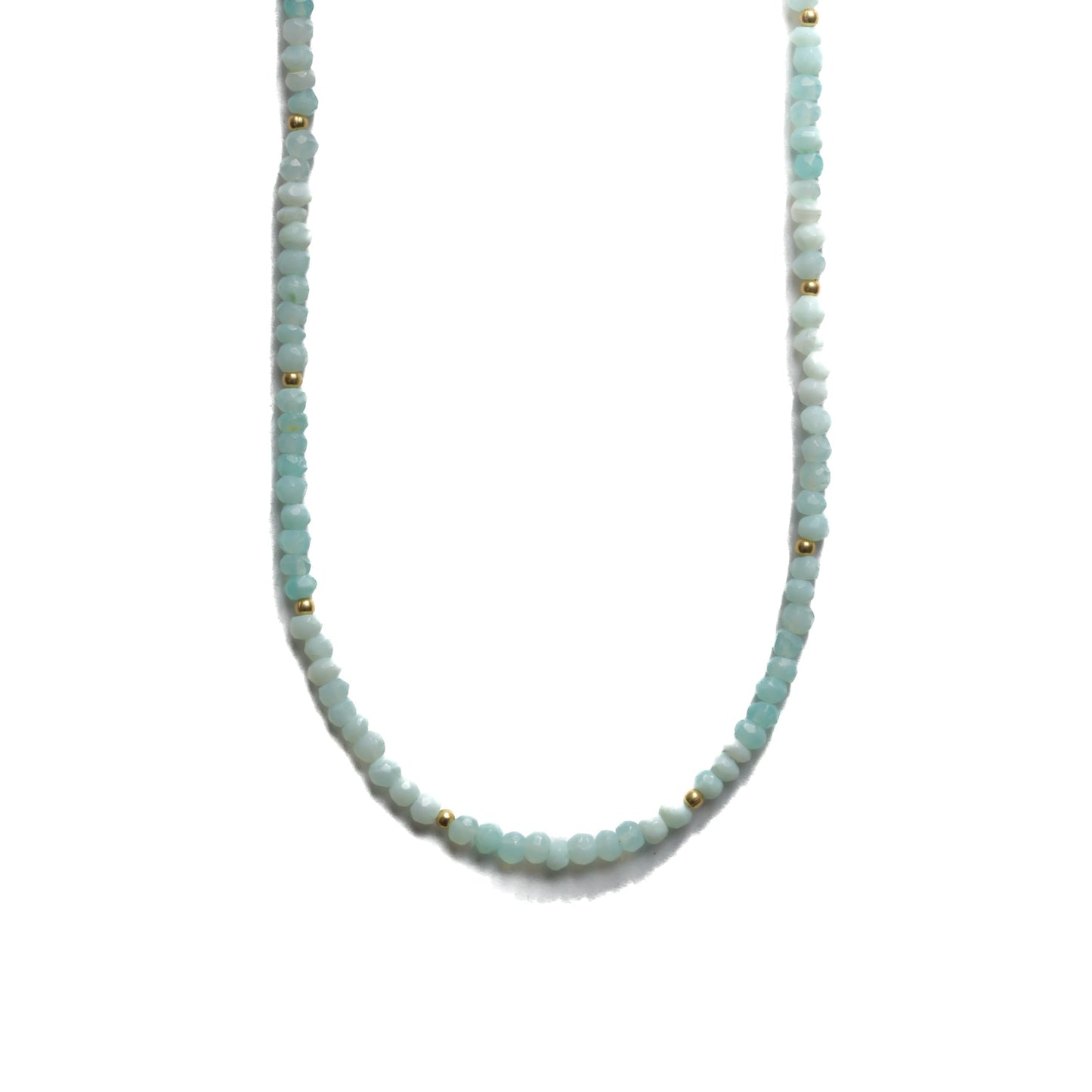 Blue Peruvian Opal Moon Cycle Necklace