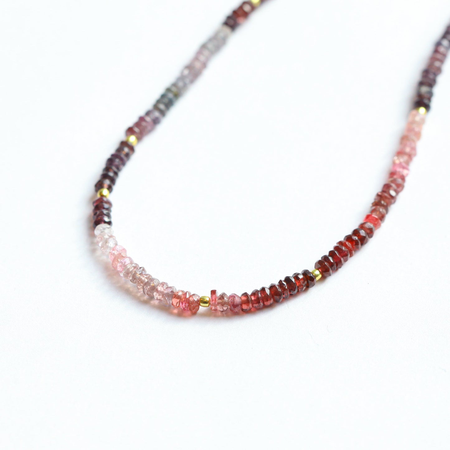 Ombre Garnet Moon Cycle Necklace