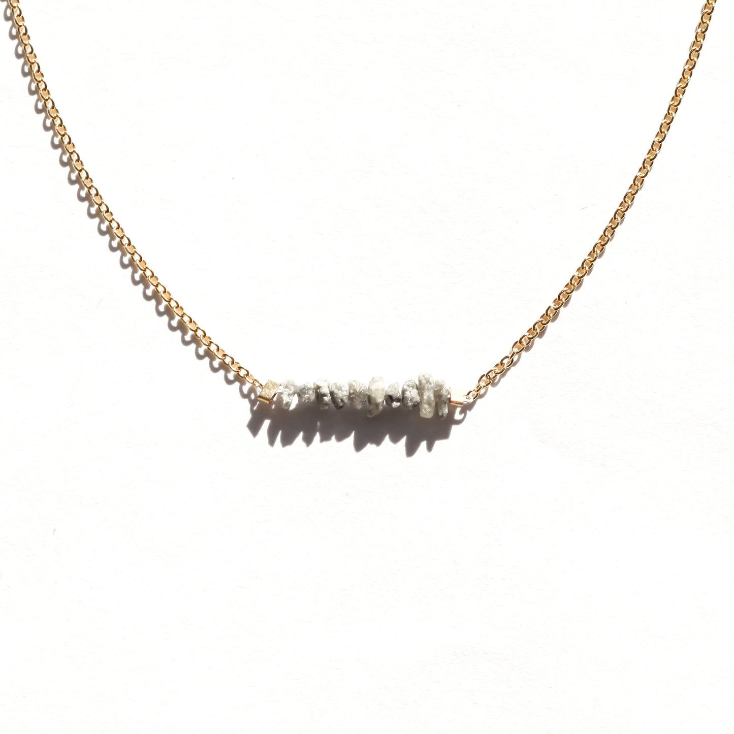 Champagne Rough Diamond Bar Necklace