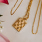 Checkered Necklace in Gold