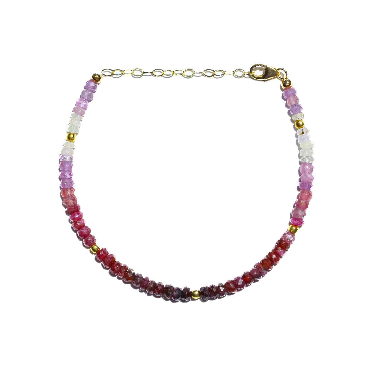 Ombre Ruby and Gold Bracelet