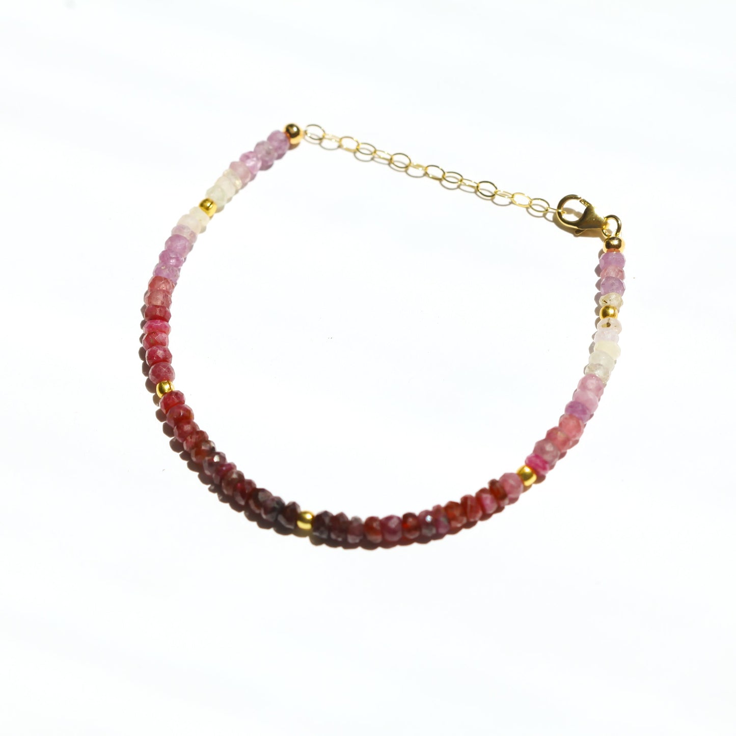 Ombre Ruby and Gold Bracelet