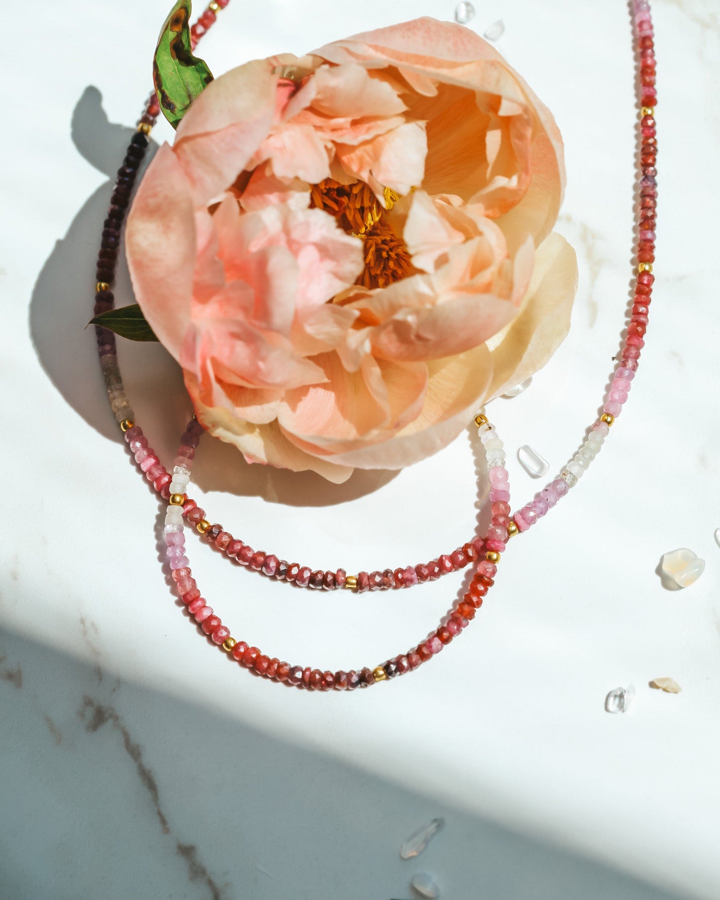 Ombre Ruby and Gold Bracelet