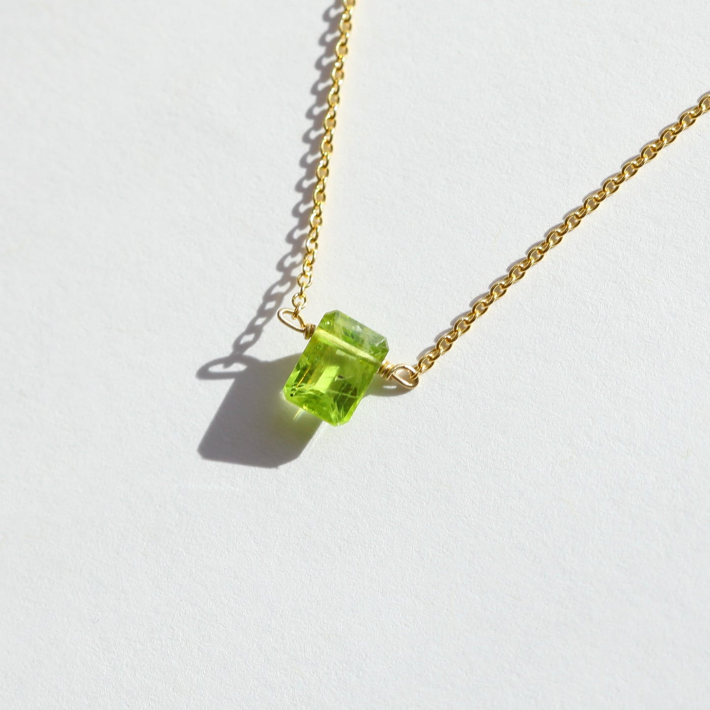 Peridot Emerald Cut Necklace