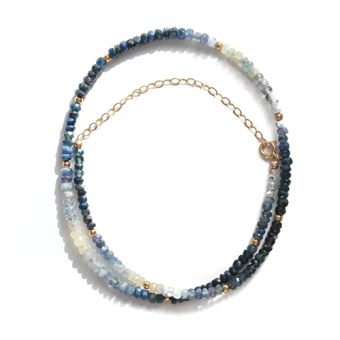 Ombre Sapphire Moon Cycle Necklace