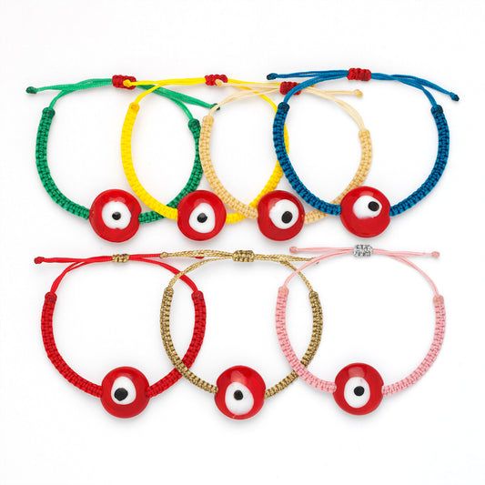 Red Ceramic Evil Eye Bracelet