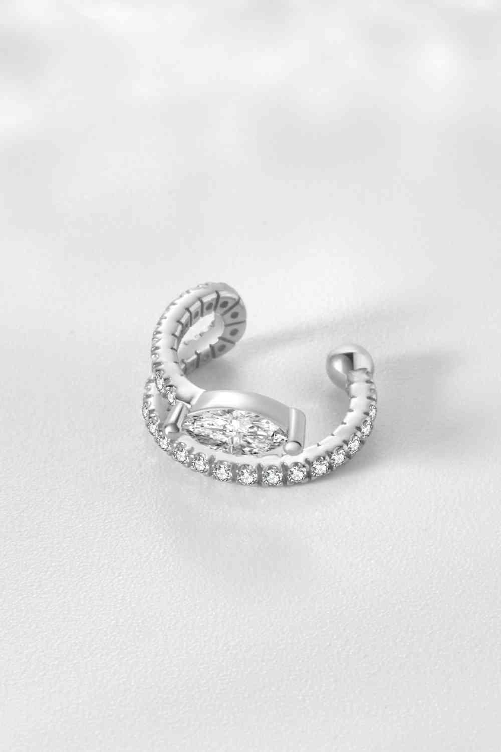 Versatile and stylish Clio Huggie/Cuff Earring with 925 sterling silver base and high-quality zircon stones